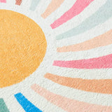 Topotdor Sun Rainbow Round Rug,Colorful Boho Kids Rug Ultra Soft Washable Nursery Rug for Bedroom Perschool Classroom,47" Round