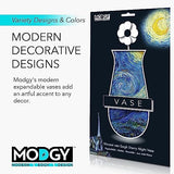 MODGY Collapsible and Expandable Plastic Flower Vase, Unbreakable, Foldable, Decorative Modern Centerpieces, Table Decorations, Van Gogh Starry Night, 1 Pack