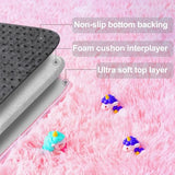 qulint Pink Rugs for Bedroom Girls, 2x3 Fluffy Area Rugs for Living Room Soft Shag Fuzzy Small Carpet, Plush Shaggy Cute Alfombras for Kids Boys and Girls Dorm Home Decor (2ft x 3ft, Pink)