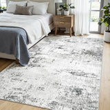5x7 Area Rugs for Living Room Large Washable Abstract Rug White Grey Black