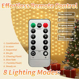 Fairy Curtain Lights, 200 LED Upgraded Tangle-Free Hanging Lights with Remote, USB Plug in String Lights for Bedroom Wall Window Wedding Party Xmas Home Décor - 6.6 x 6.6 Ft, Warm White