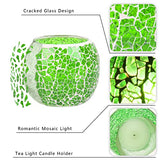 Rancco Glass Votive Candle Holder for Tealight, Romantic Mosaic Cracked Candle Holder, Candle Lamp Aromatherapy Candlescape Bowl for Valentine's Thanksgiving, Christmas Table Centerpiece,Party Decor