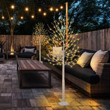 2Pack Lighted Birch Tree with 144 Warm White Lights, 8 Modes Prelit White Artificial Christmas Trees with Timer for Holiday Indoor Outdoor Decor Garden Wedding Party Bedroom Decoration