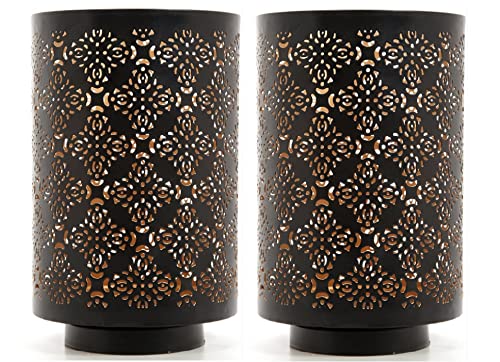 Hosley Set of 2 Diamond Cut Candle Holders Elegant 8 Inch Height Stands for Timeless Ambiance and Versatile Styling Dazzle Your Decor