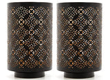 Hosley Set of 2 Diamond Cut Candle Holders Elegant 8 Inch Height Stands for Timeless Ambiance and Versatile Styling Dazzle Your Decor