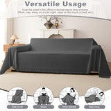 Chenille Couch Cover for Sofa,Soft Tassel Slipcover for Couch,Blanket Couch Covers for 1 Cushion Couch,Sofa Slipcovers Washable Pet-Friendly Furniture Protector (Dark Grey)