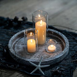 Hanobe Round Wood Candlestick Holder Tray for Table Centerpiece Decor, 11"