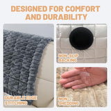 Couch Cover for Dogs Washable,Non Slip Fuzzy Durable Couch Covers for 3 Cushion Sofa Pet Friendly Sofa Cover Dog Thick Soft Slipcovers Protector Couches Mat Bed (Grey, 27.6" x 59"/70 x 150cm)