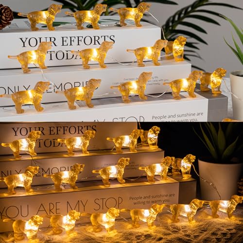 Labrador Retriever Dog String Lights, 8.5ft 20LED USB and Battery Operated Fairy Lights with Remote Puppy Gifts for Pet Owners Christmas Lights for Indoor Outdoor Wedding Birthday Parties Xmas Tree