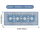 2x5 Runner Rug Washable Non Slip Small Throw Mat for Entry, Hallway, Blue