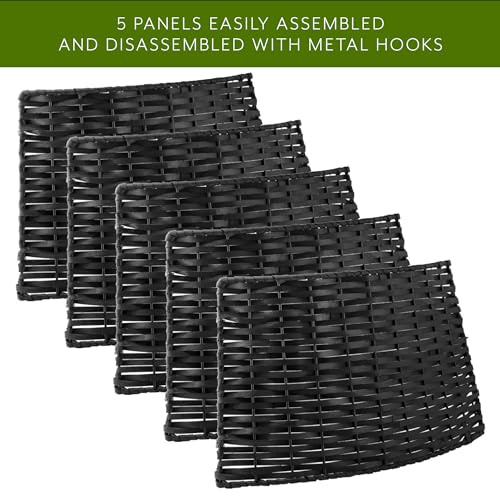 AuldHome Design Wicker Christmas Tree Collar (Black, 29-Inch), Real Wood Basket Weave Large Willow Tree Skirt