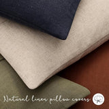 Decorative Linen Throw Pillow Covers 18x18 Set of 2 Solid handcrafted Striped Cushion Covers for Bed Soft Modern Farmhouse Neutral Pillowcase for Couch Bedroom Living Room Home Decor(Natural Beige)