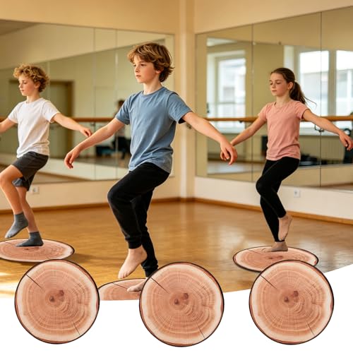 12Pcs Kids Carpet Circle Seats for Classroom Log Style 16Inch 3D Digital Print Stump Round Floor Cushion Non Slip Soft Educational Classroom Rug Forest Classroom Decor for School Home Couch