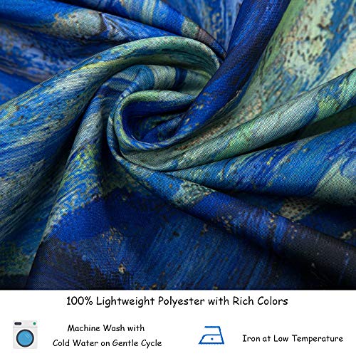 IcosaMro Starry Night Tapestry Wall Hanging, V. Gogh Art Wall Tapestries [60x82.7''][Double-Folded Hems]- Star Blanket Tablecloth for Bedroom, Dorm, College, Living Room, Blue