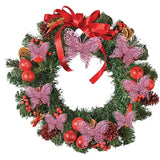 Christmas Tree Butterfly Ornaments Pink Glitter Butterfly Decorations Artificial Butterflies with Clip & Stem for Xmas Party Wreath Garland Decor - 12-Pack 5inch 3D Hollow Butterflies