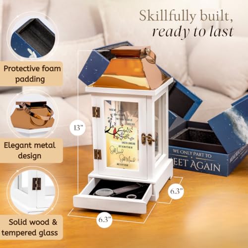 Memorial Lantern with Photo Frame & Keepsake Drawer | Sympathy Gifts for Loss of Loved One, Dad, Husband | Bereavement Memorial Gifts | LED Candle with Timer | Remembrance Gift for Loss by STILLWIND