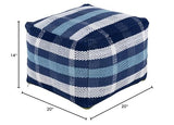 Artistic Weavers Demetri Pouf, 14" H W x 20" D, Dark Blue