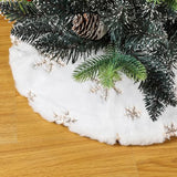 18 Inch Gold Snowflake Sequin Christmas Tree Skirt for Mini Trees – Sparkling Small Xmas Tree Base Cover with Velcro Closure, Elegant Holiday Décor