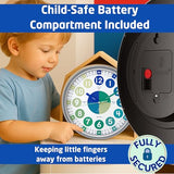 OWLCONIC Telling Time Teaching Clock - Bundled with Kids Watch. Learn to Tell Time Resources. Cool Marine Blue
