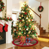 Lanpn Christmas Tree Skirt 60 inch, Velvet Xmas Tree Skirt Winter Christmas Tree Mat for Extra Large Artificial Trees Winter Home Party Holiday Indoor Xmas Decorations (Red, 150cm)