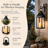 Lanterns Decorative Outdoor Indoor, 17'' 13'' Black Metal Outdoor Lanterns