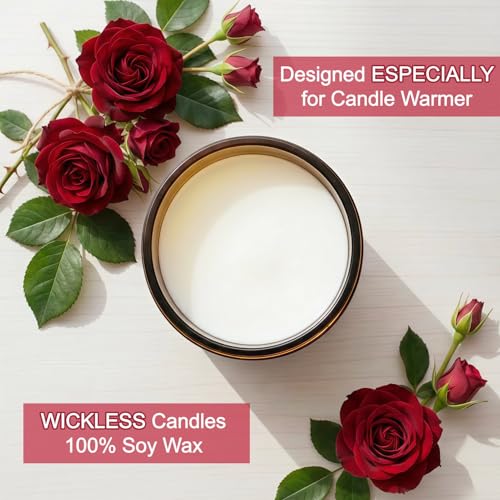 Rose Wickless Candles for Candle Warmer Lamp, 9oz Soy Candles Scented