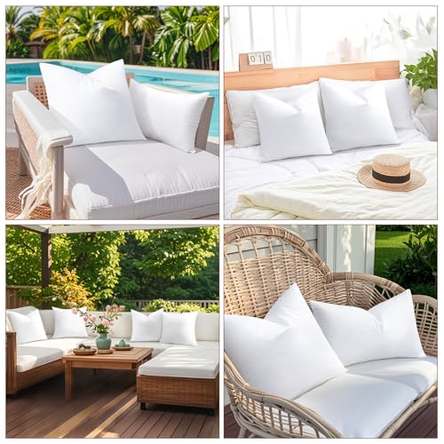 Artscope 20x20 Outdoor Pillow Inserts, Synthetic Down Waterproof Throw Pillow Inserts, Soft Decorative Outdoor Pillows for Couch Sofa Bed Patio Furniture