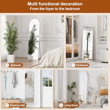 ZHUNFA Pink Mirror Full Length, 58"×16 "×3" Arched-Top Full Length Mirror | can Wall Mounted, Standing or Leaning, Full Body Mirrors With Aluminum Alloy Frame, Home Decor.