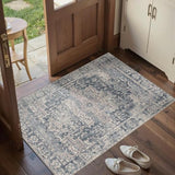 2x3 Entryway Rug Door Mat, Washable Samll Rug, Non Slip, Blue