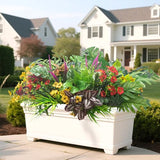 Grunyia 20PCS Fake Flowers UV Resistant Artificial Plants & Faux Shrubs - Outdoor Plastic Greenery Stems for Garden Porch, Window Box Planter, Home Decor(Pot Not Included)