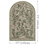jinchan Arched 4x6 Floral Vintage Washable Area Rug, Green