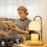 Candle Warmer Lamp with Timer Dimmer Adjustable Height, for New Home Decor,Valentine's Day, Birthday Gifts for Women,Wax Warmer Lamp for Jar Candles with 2 Bulbs(White)