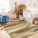 9x12 Area Rugs for Living Room, Brown Modern Abstract Rugs