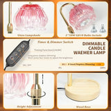 HAIDOLIANG Candle Warmer Lamp with Timer - Adjustable Height and Stepless Dimmable, Birthday Gifts for Women/Mom, Flower - Unique Teacher Appreciation Gifts (Pink)