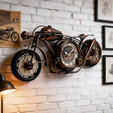YOUKI Metal Motorcycle Wall Decor,Desk Shelf Clocks,Man Cave Decor,Steampunk Decor,Gift for Men,Large Wall Clock for Bedroom,Office,Garage,Non Ticking,Battery Operated,16.6 x 1.5X 7.9 Inches,Bronze