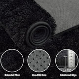 8x10 Area Rug for Living Room:Ultra Soft Fluffy Shag Black Rugs,Large Fuzzy Plush Indoor Non Slip Carpet Washable Rug for Bedroom Kids Nursery Office Dorm Modern Decor(Black)