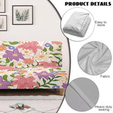 Armless Sofa Covers Elastic Futon Cover Non Slip Futon Sofa Slipcover with Elastic Bottom Stain-Resistant Pet Friendly Furniture Protector for Cats Dogs, Lily Floral Pin Violet
