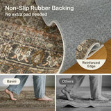 Bavni 2x5 Runner Rug, Non Slip Washable Runner Rug, Vintage Brown Hallway Rug Runner, Ultra Thin Low Pile Carpet Runner for Kitchen Bathroom Entryway Bedroom, Brown