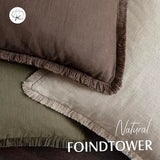 Foindtower Decorative Linen Fringe Throw Pillow Covers 22×22 Reddish Brown