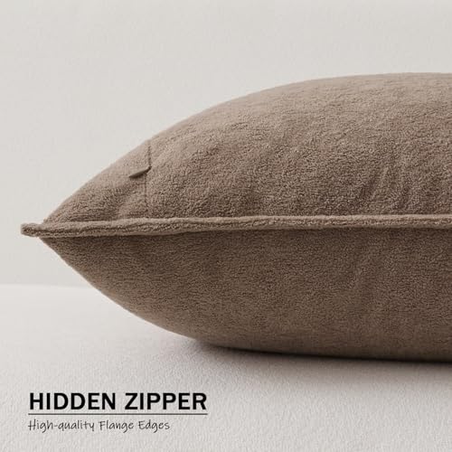 Kevin Textile 14x36 Inch Long Lumbar Cover 1 Pack Soft Boucle Textured Decorative Waterproof Rectangle Cushion Elegant Accent Pillows for Couch Sofa Chair Bed Home Decor Indoor Outdoor Taupe