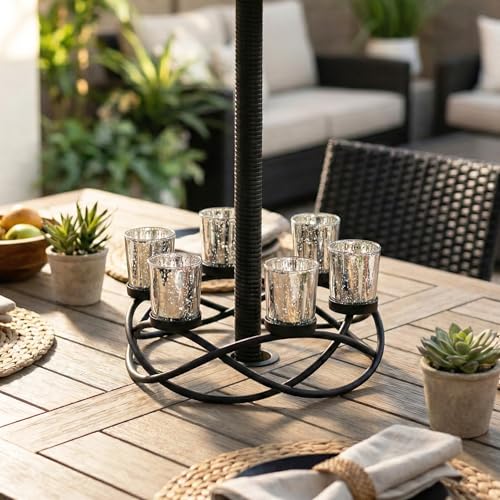 Kitchen Table Centerpiece Decor, Tealight Candle Holder, Silver
