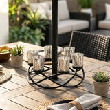 Kitchen Table Centerpiece Decor, Tealight Candle Holder, Silver