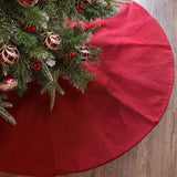 Christmas Tree Skirt Red: 48 inches Burgundy Burlap Double-Layer Plain Xmas Tree Skirt, Rustic Farmhouse Xmas Tree Decorations Indoor for Kids Home School Office Holiday Party Decor