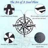 Resama Black Metal Décorative Nautical Compass Wall Decor, Indoor or Outdoor Wall Hanging Art Perfect for Beach