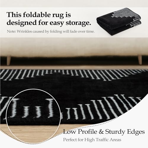 2x8 Black Kitchen Runner Rugs Non Slip Washable Modern Runner Rug