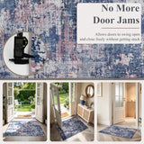 Sasttie 2x6 Runner Rug, Modern Abstract Hallway Carpet, Pink & Blue