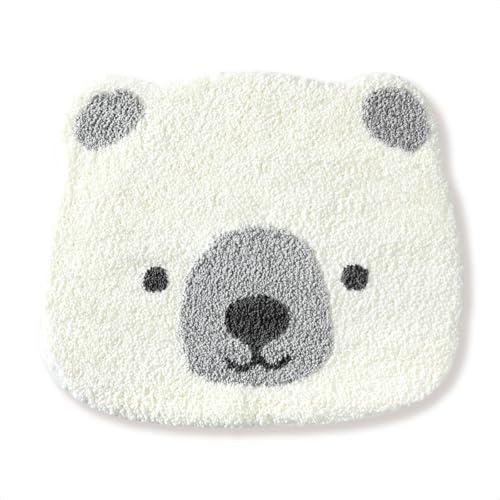 Molesun Cute Animal Bath Mat Soft, Shower Rug Plush Microfiber Funny Bath Rug Water Absorbent Floor Mats, Bathroom Rug for Kids Room, Bedroom, Kitchen (Polar Bear, 20 x 24)