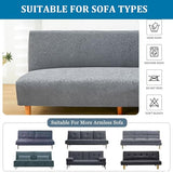 Rose Futon Cover Stretch Armless Futon Sofa Cover Soft Futon Slipcover with Elastic Bottom Thick Sofa Bed Covers for Home Decor(Beige,S)