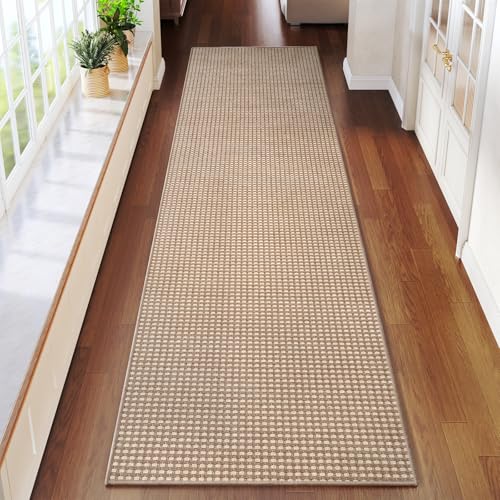 Hallway Runner Rug Extra Long Kitchen Runner Washable Brown 2x8 ft