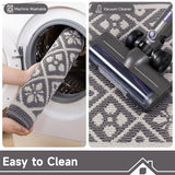 Hallway Runner Rug 2x6 ft,Washable Indoor Grey Carpet with Non Slip Rubber Backing,Low Pile Durable Kitchen Floor Mat for Laundry Entryway Door & High Traffic Areas